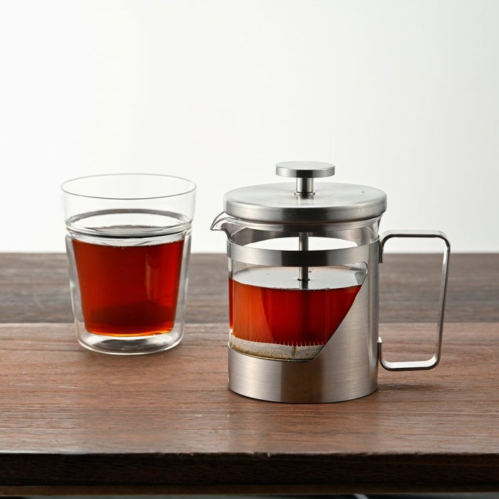 龐老爹咖啡 日本玻璃王 HARIO THSV-2-HSV 胖胖銀咖啡濾壓壺 法式濾壓壺 沖茶器 300ML 約2人份