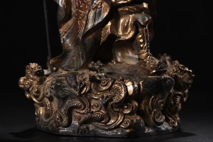 銅拓金彩繪九龍關公造像高36cm 寬18cm 夠17cm重4845克700421 | Yahoo拍賣