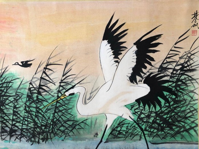 25【林風眠】風景，橫幅四尺手繪作品，裝裱尺寸：184*86cm左右，畫芯