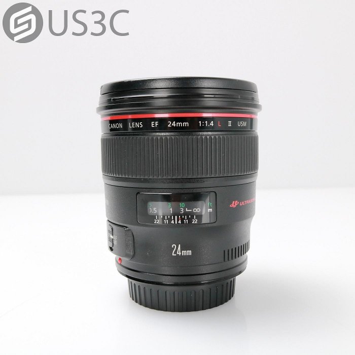 【US3C-桃園春日店】Canon EF 24mm F1.4 L II USM 超廣角及廣角定焦鏡頭 光圈葉片數 8 最近對焦距離 0.25米 二手鏡頭