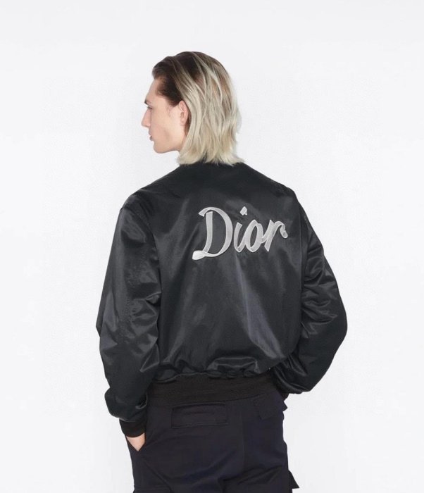 【第衣工廠】迪奧CD新款後背草寫字母刺繡飛行員夾克外套男女款 彰顯運動風範