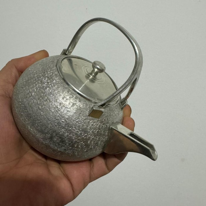 日本錫壺本錫錫半造酒壺挑子泡茶壺展示品下架未使用容量約400cc 品相