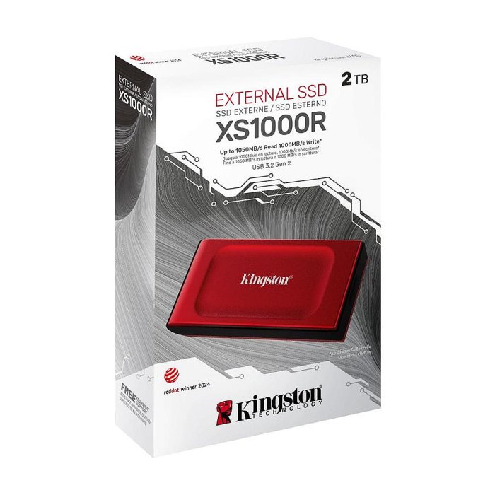 金士頓 Kingston【2TB】XS1000R SSD 外接式行動固態硬碟 星曜紅 (KT-SXS1000R-2TB)