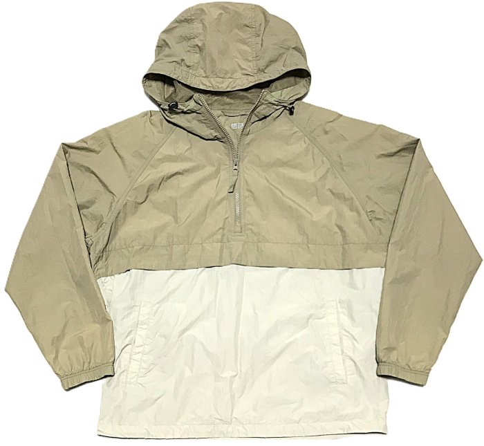 UNIQLO 半開襟防風外套 連帽套衫 卡其色 SIZE：M