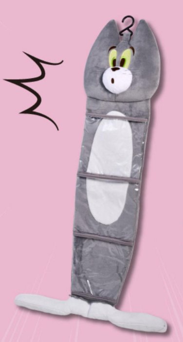 愛買物 現貨 全家集點商品 正版湯姆貓與傑利鼠 立體湯姆貓收納袋 收納掛袋 居家收納 交換禮物 生日禮物