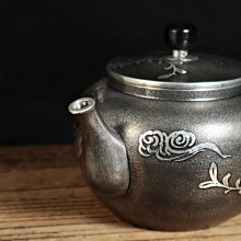 桑園の】日本老字號本錫錫半厚胎286g 側把壺急須茶壺高檔茶具T 11046