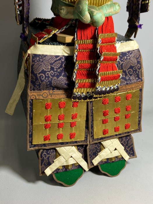 古玩輕鬆拍】傳統工藝品日本武士甲冑☆鍬形龍冠御飾大鎧將軍服一套組擺