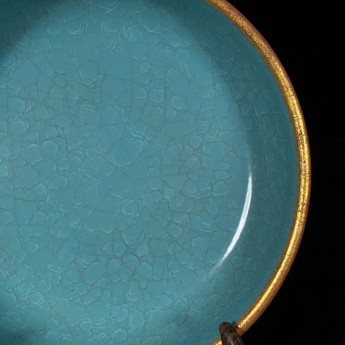 宋汝窯冰裂紋包口鼓釘洗，高6直徑17cm，2001884 瓷器官窯汝窯【古雲
