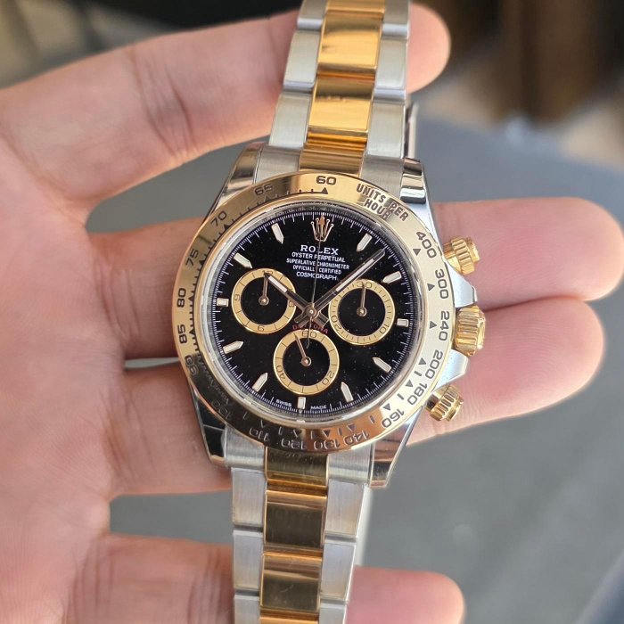 【個人藏錶】 ROLEX 勞力士 126503 迪通拿 18K中金材質 黑色面盤+金色計時圈  自動上鏈 40mm 台南二手錶 116503 116500