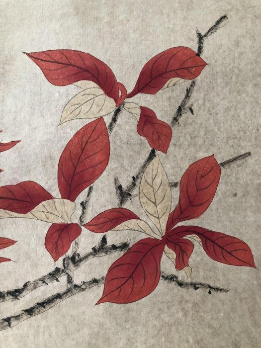 02【趙佶】花鳥，四尺手繪帶書信作品，雕花軸頭裝裱好尺寸229*82cm左右
