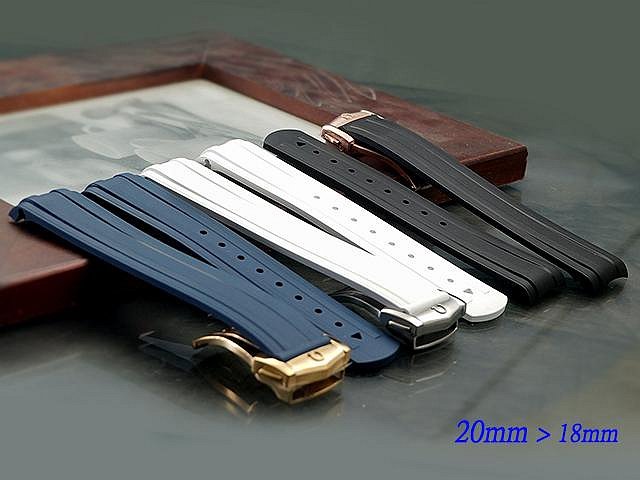 【時間探索】全新 OMEGA Seamaster 海馬 300米 代用氟橡膠摺疊扣錶帶  ( 20mm )