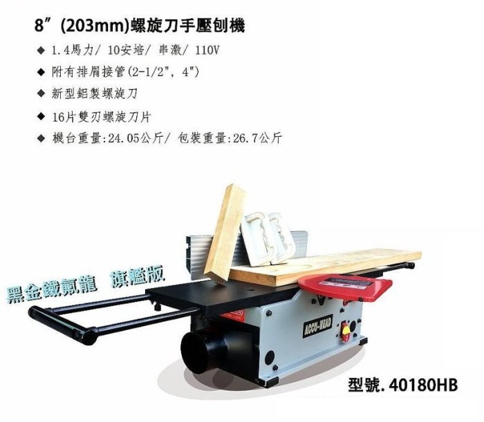 木工工具店)CUTECH 40180HCB 鎢鋼刀黑金鐵氟龍8