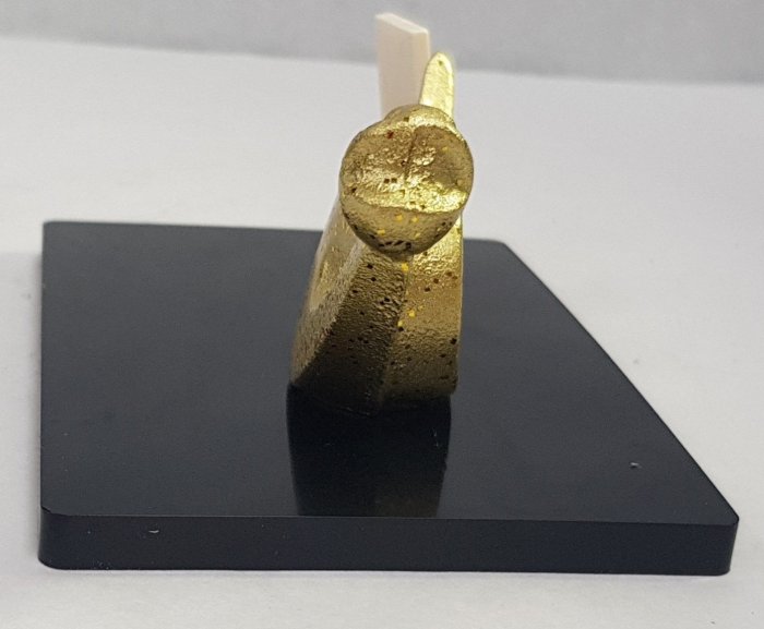 日本古漾】340201日本名雕刻家三枝惣太郎作美術鋳芸品干支蛇置物收藏品