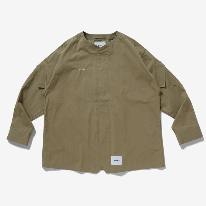 日貨代購CITY】2022SS WTAPS SCOUT LS NYCO TUSSAH 骨頭無領襯衫黑色