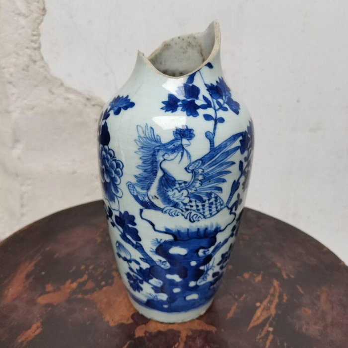 青花花瓶鳳凰牡丹清早期| Yahoo拍賣