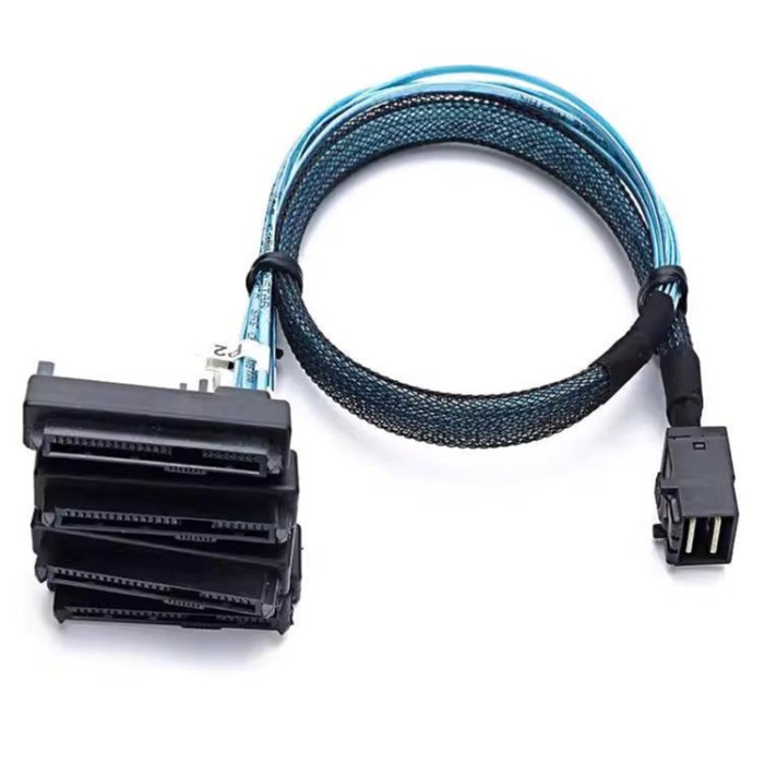 0.5米/1米長SFF-8643 to 4個SFF-8482 傳輸線SAS 29P SFF-8643轉SFF