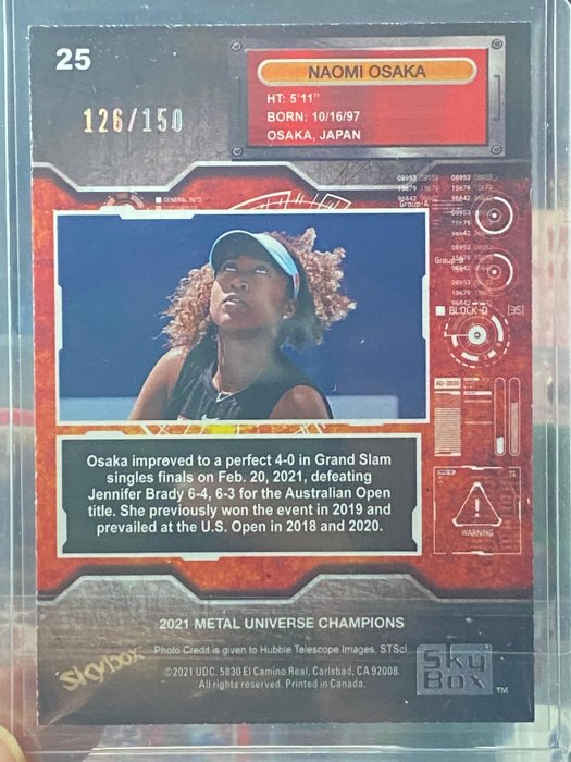 2021 Skybox Metal Universe PMG Red /150 Naomi Osaka 大坂直美#25 49