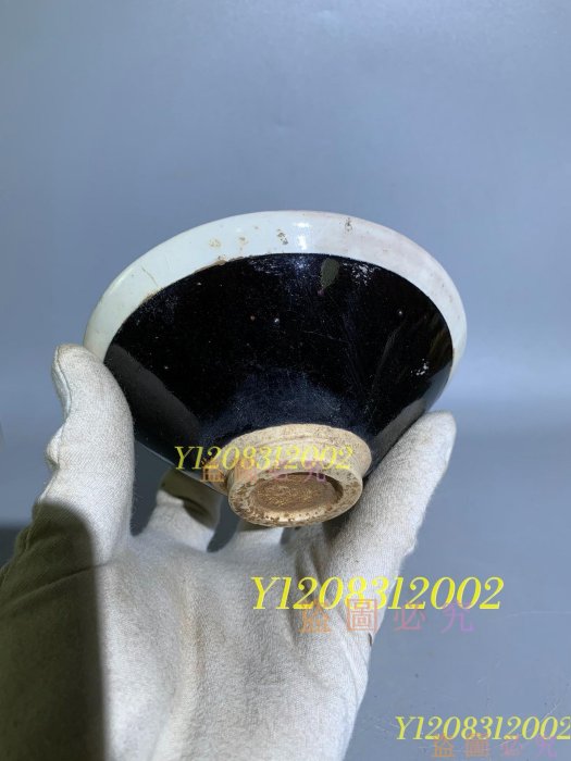 可議價！宋代磁州窯白覆輪碗。 老瓷器古瓷擺件【瀟湘館】二手-9579