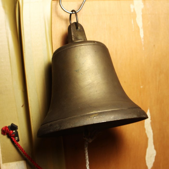 桑園の】日本大型1066g 銅鐘船號鐘敲鐘宏亮老品收藏(委託品) Q 11002