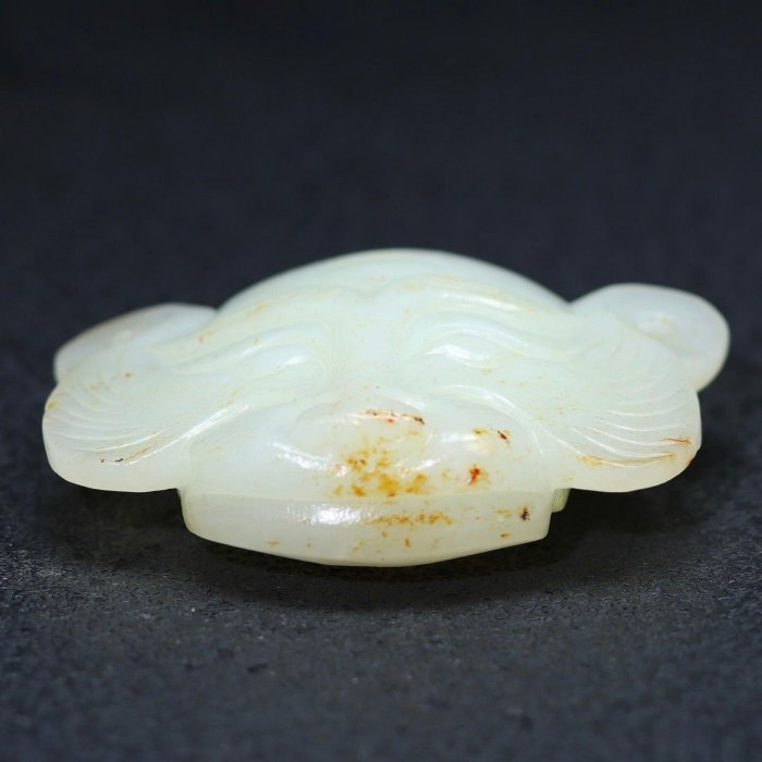 18815和田玉舊藏迴流精品虎首佩玉質剛性細膩油潤包漿醇厚沁色自然精湛