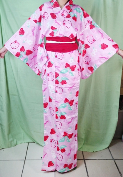 【震撼精品百貨】Hello Kitty 凱蒂貓~和服 粉草莓