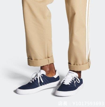 ADIDAS NEO 3MC 經典 復古 耐磨 低幫 繫帶 深藍 休閒 運動 帆布 滑板鞋 EE6091 男女鞋