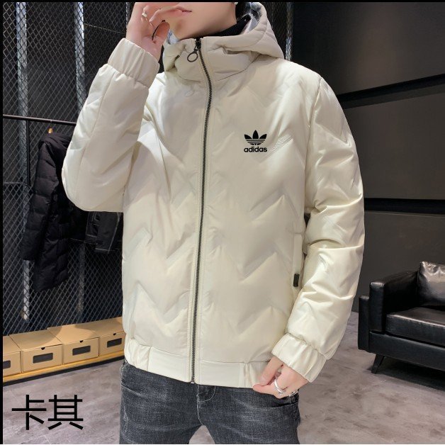 現貨熱銷-高品質Adidas羽絨外套 情侶外套 Adidas外套 愛迪達棉衣 三葉草連帽外套 冬季防寒羽絨服 保暖外套