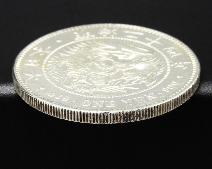 周日結標】(Z093-36)=明治24年日本龍銀1圓銀幣=1枚(普品/無修補)=重約