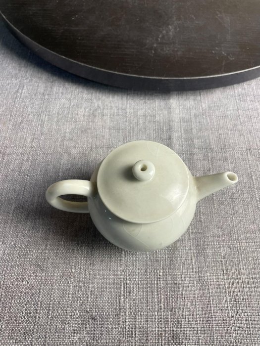 煎茶道具⭐︎茶入⭐︎茶壺 ⭐︎平安白鳳 日本X19374平安白鳳款白瓷開片茶壺，溫潤釉面搭配自然開片，古樸雅致