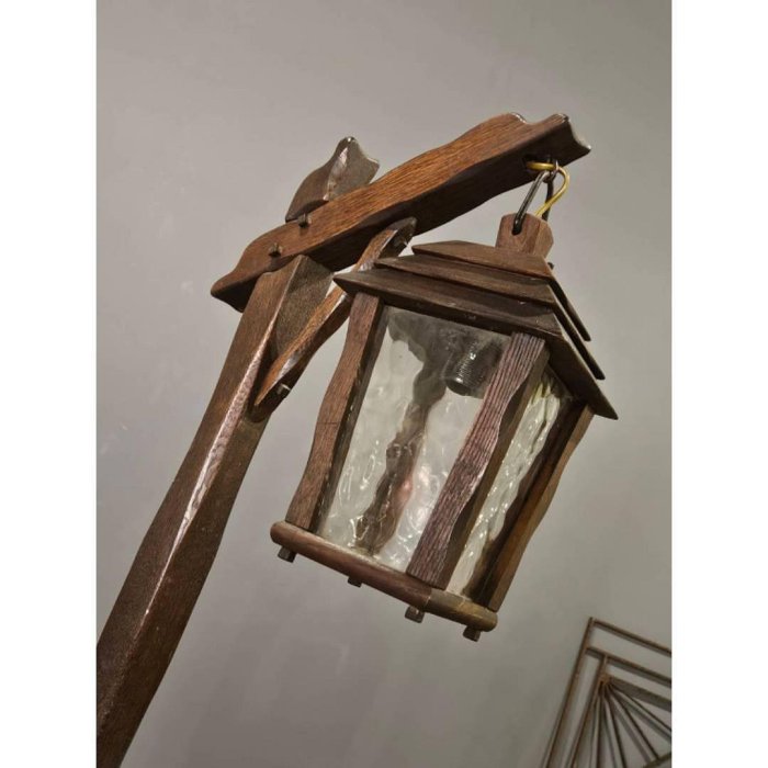 英國古董手工老橡木雕刻哈利波特魔法立燈小屋路燈造型古董燈