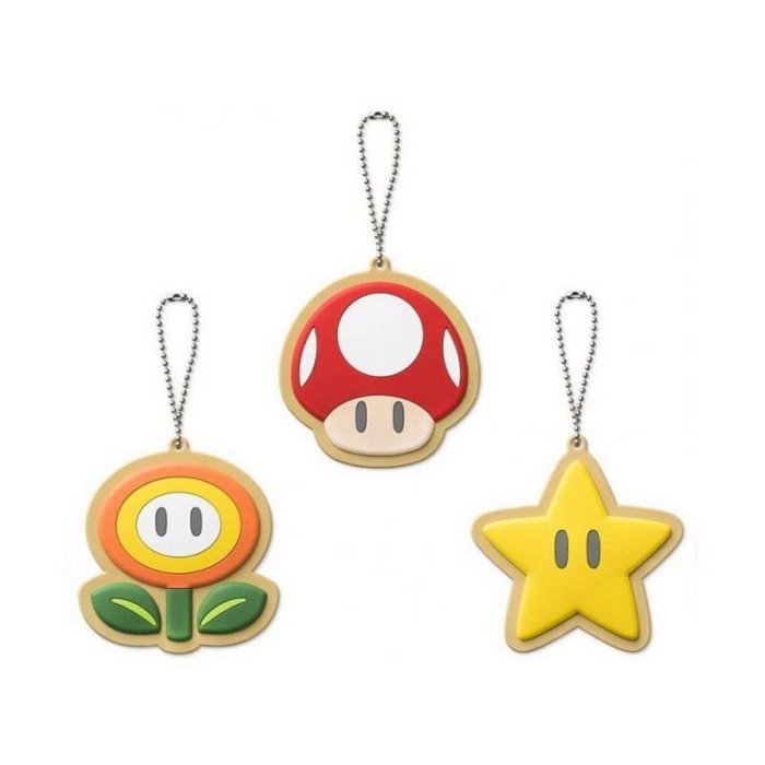 任天堂 超級瑪利歐 SUPER MARIO HOME&PARTY 軟膠吊飾 超級蘑菇 火之花 無敵星【臺中恐龍電玩】