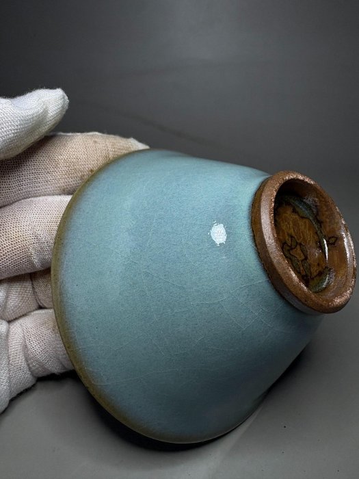 宋代鈞窯斗笠盞泡泡盞宋代鈞窯茶盞鈞瓷泡泡盞鈞瓷茶碗舊藏宋天藍釉鈞窯
