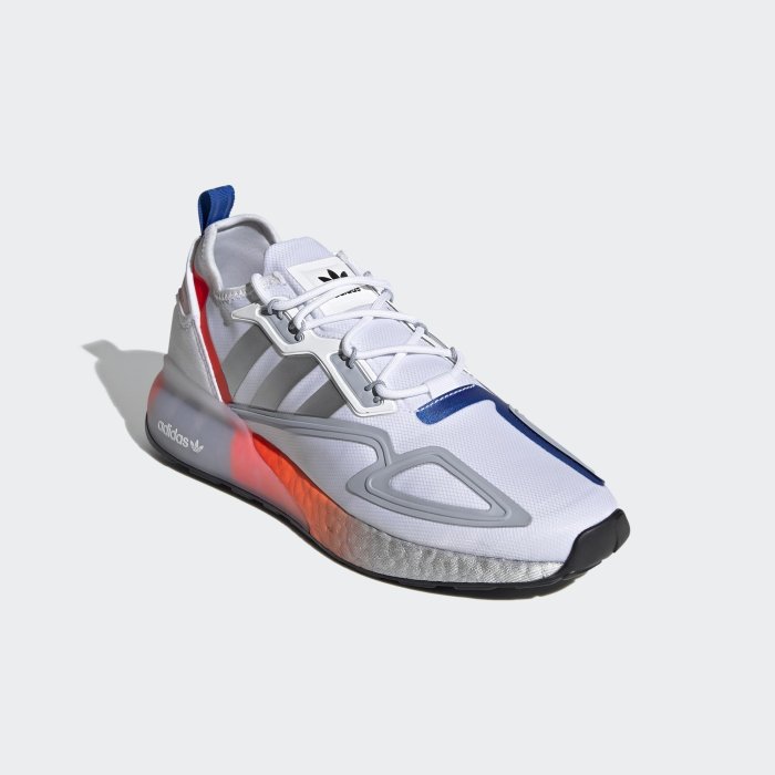 豬豬老闆】ADIDAS ZX 2K BOOST 銀河風休閒運動經典鞋男款白橘FY5725 灰