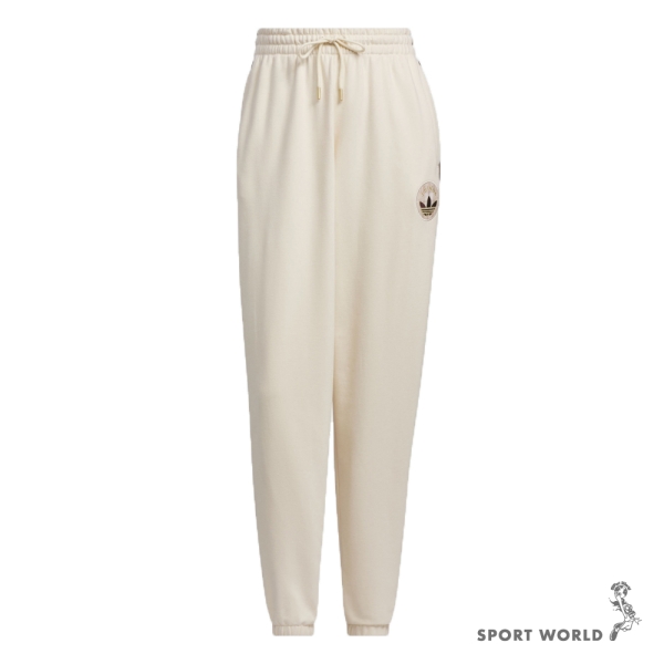 【下殺】Adidas 長褲 女裝 口袋 寬鬆 棉 米【運動世界】JC6855