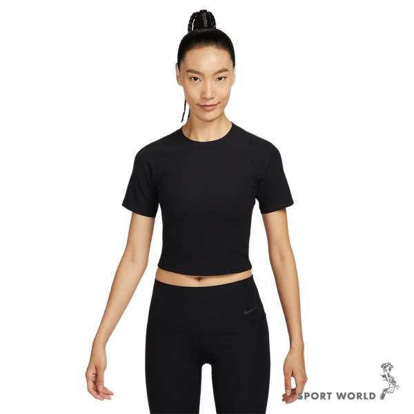 【下殺】Nike 短袖上衣 女裝 短版 排汗 黑【運動世界】HF2773-010