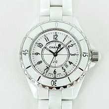 【一元起標】CHANEL香奈兒(33mm) J12-H0968白陶瓷時尚淑女腕錶
