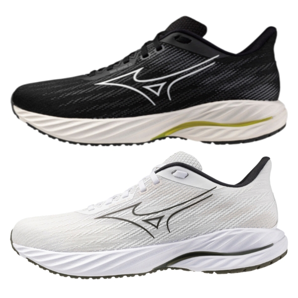 Mizuno 美津濃慢跑鞋男鞋WAVE INSPIRE 21 黑白黃/白深綠【運動世界