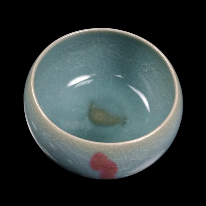 博古珍藏》宋．鈞窯天青釉缽式碗．早期收藏．老件文物瓷器．非官窯哥窯