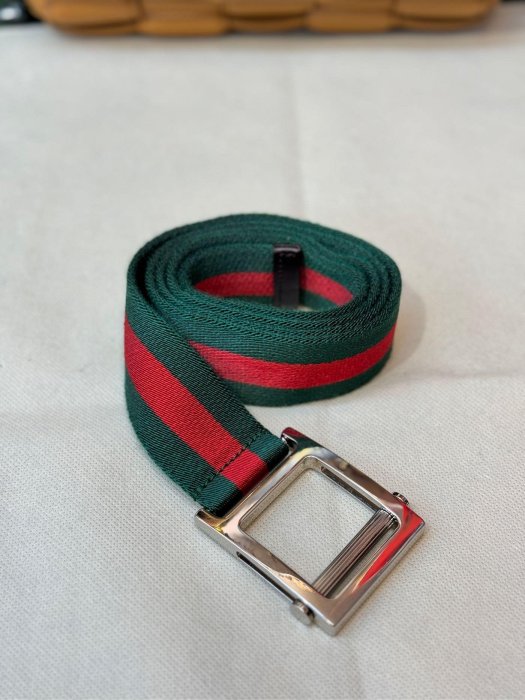 《當肯二手名品》GUCCI 經典 綠紅綠 織帶 腰帶 皮帶 ㊣