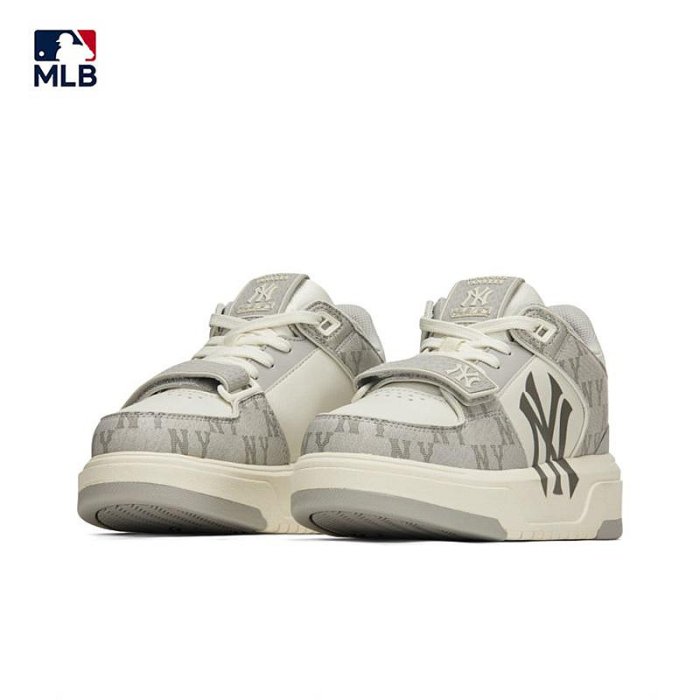 MLB Chunky Liner Basic Mid 學長鞋老爹鞋NY 紐約洋基隊老花增高厚底白藍灰白