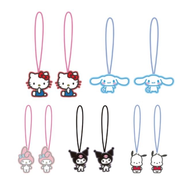 小禮堂 Sanrio 三麗鷗 迷你吊飾兩入組 (動作款) Kitty 美樂蒂 酷洛米 大耳狗 帕恰狗