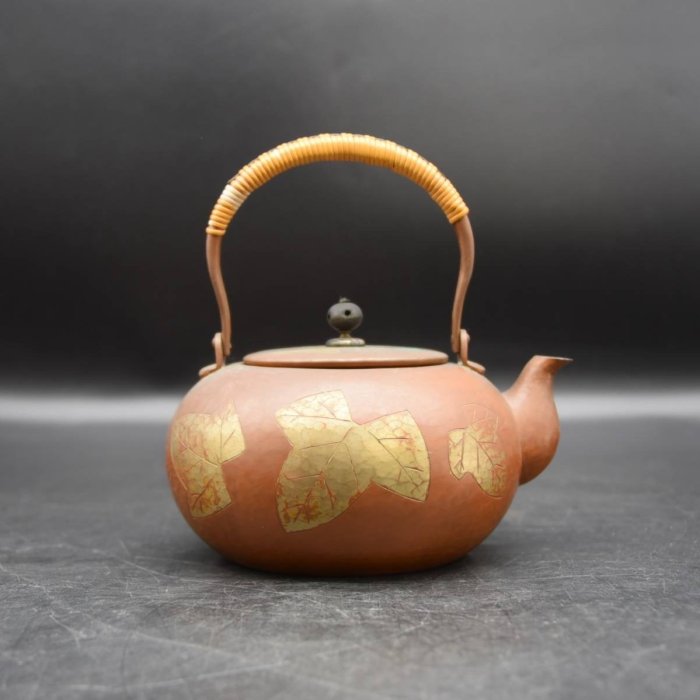 日本玉川堂銅製葉文急須湯沸銅製水壺~ 無形文化財人間國寶| Yahoo拍賣