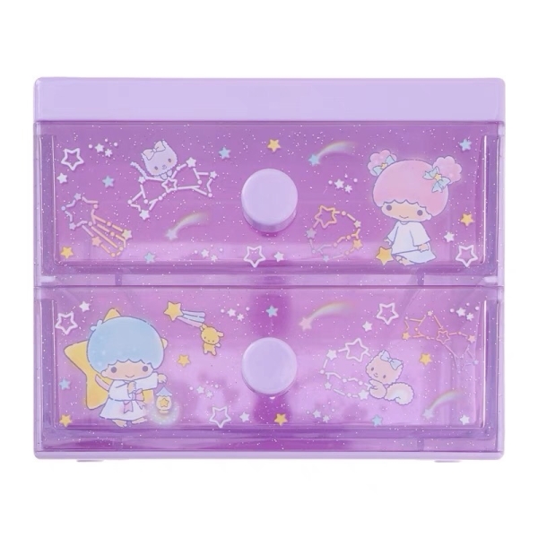 【震撼精品百貨】Little Twin Stars KiKi&LaLa 雙子星小天使~三麗鷗 雙子星桌上兩層置物櫃-星星*99191