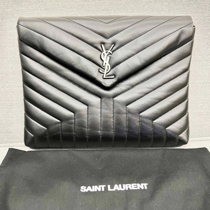 法國聖羅蘭 YSL / Saint Laurent Monogramme黑色小牛皮手袋･手拿包･公事包 (全新正品)