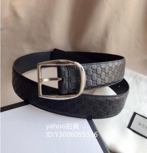 二手正品GUCCI古馳 雙G壓紋 黑色 銀色頭 皮帶 腰帶 男女款 現貨 尺寸齊全