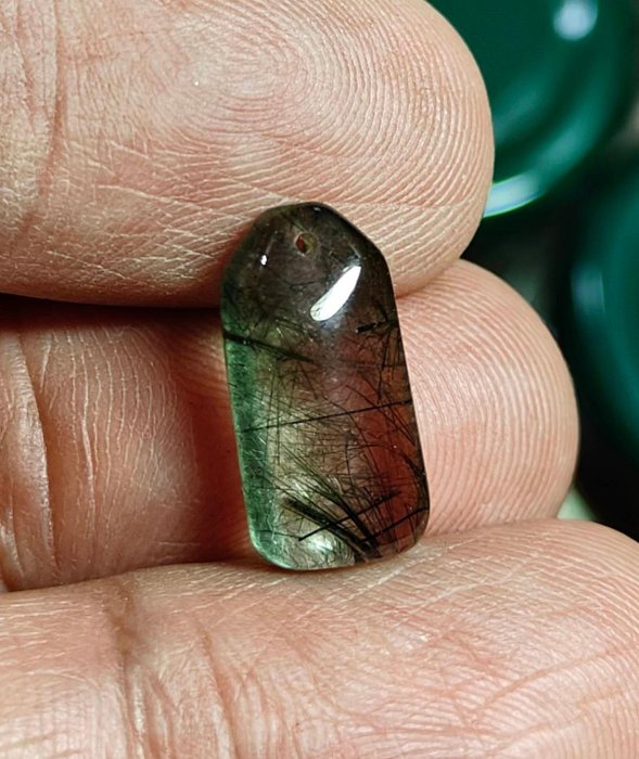 **結緣水晶**嚴選優質漂亮又便宜的綠髮晶墜子,1.3公克(14),週年慶回饋金開跑,詳情請參考商品描述!