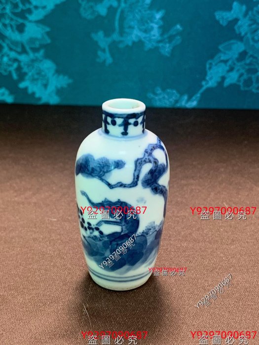 清乾隆青花代代封侯鼻煙壺青花瓷鼻煙壺，品相完好，高雅寓意代代封侯