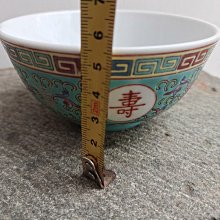 嚴選解放後期粉彩瓷器茶圓，景德鎮六七十年代綠地萬壽無疆碗，品相極佳