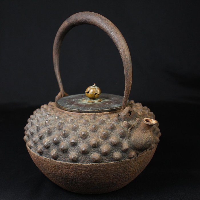 古T26』時代 龍文堂名人 西房造 斑紫銅蓋 素肌 山中草庵図