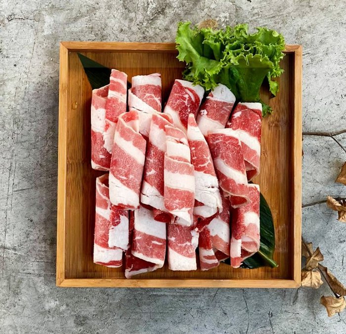 ㊣盅龐水產◇牛培根肉片(500g)(厚度0.2公分)◇500g±5%/包◇零$240元/包◇ 火鍋肉片 雪花牛肉片 夜市